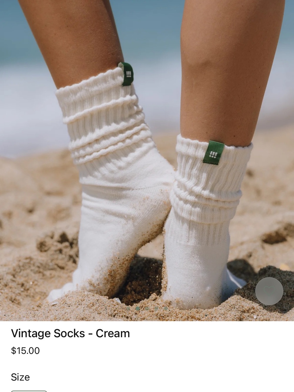 Daily Drills Cream Ribbed Crew Socks